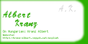 albert kranz business card